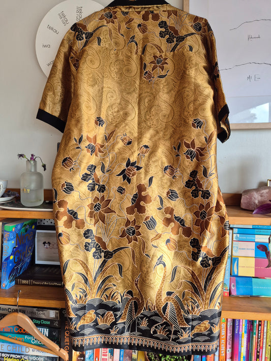 Adults S - Batik Kimono gold silk