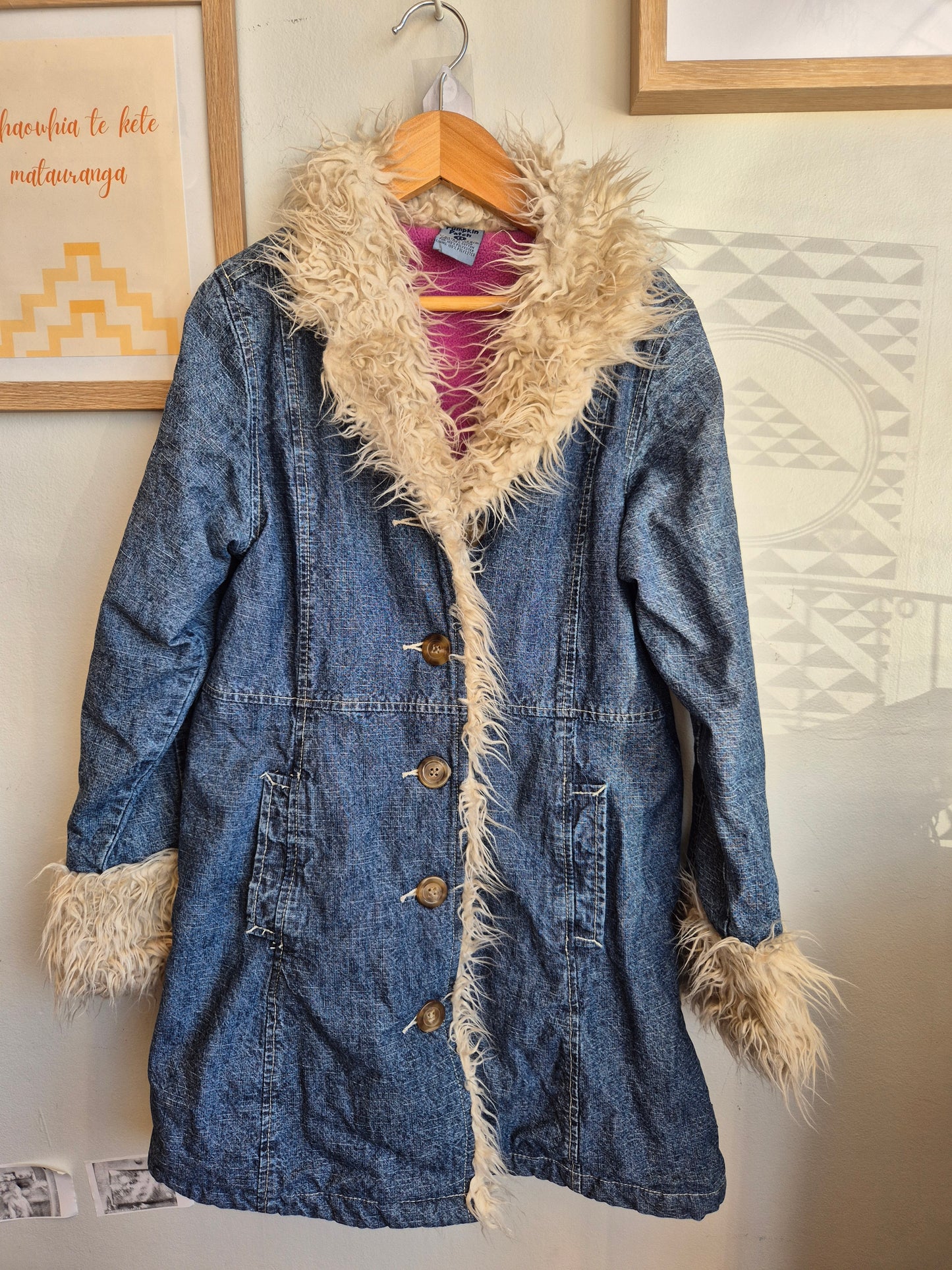 11y - Pūrākau Pono Vintage Pumpkin Patch Denim Jacket