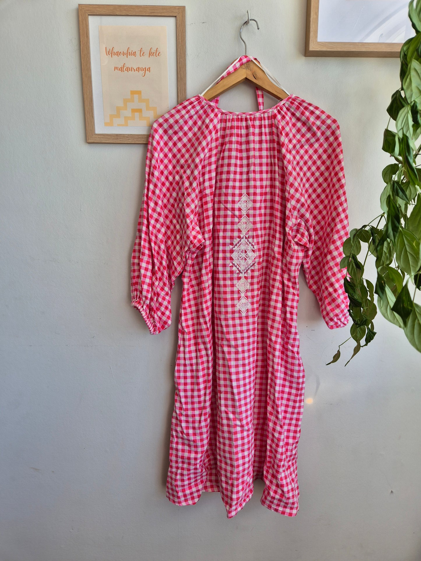 Women's S - Betty Basics Gingham Upcycle Toitū Kākahu