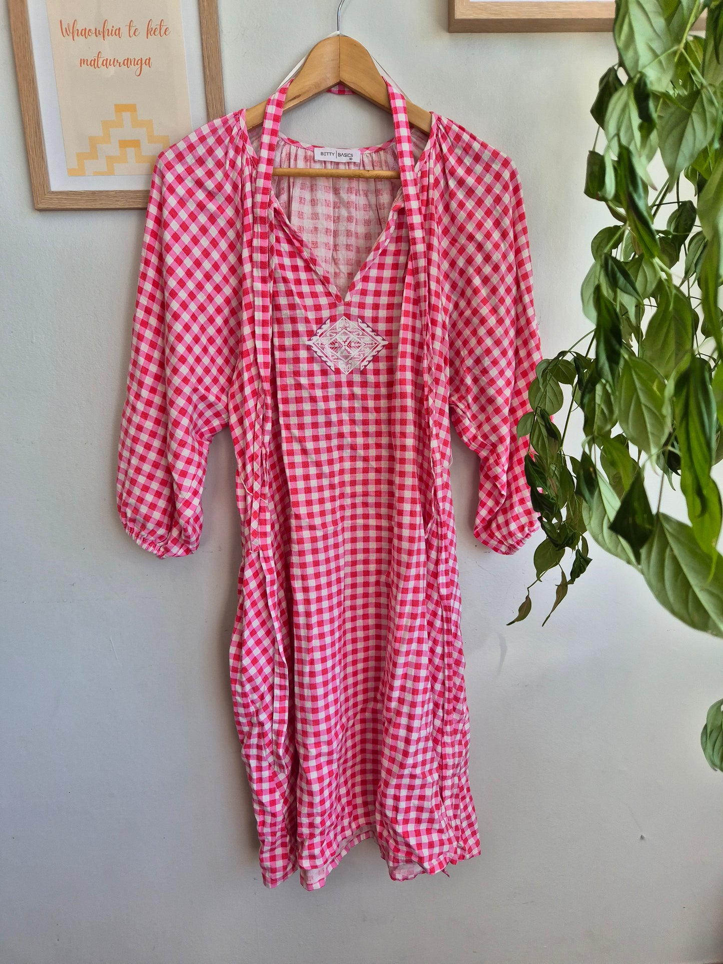 Women's S - Betty Basics Gingham Upcycle Toitū Kākahu