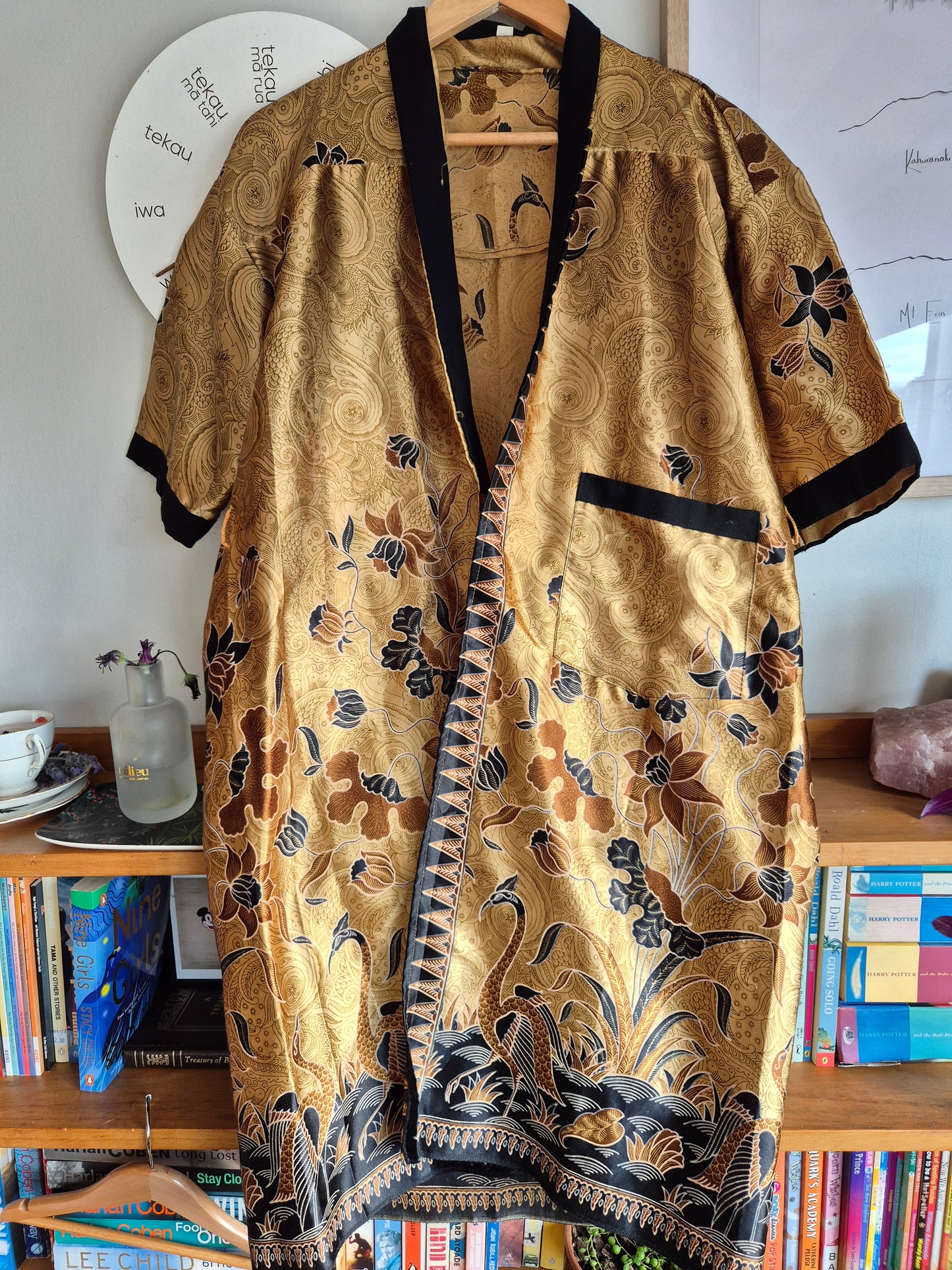 Adults S - Batik Kimono gold silk