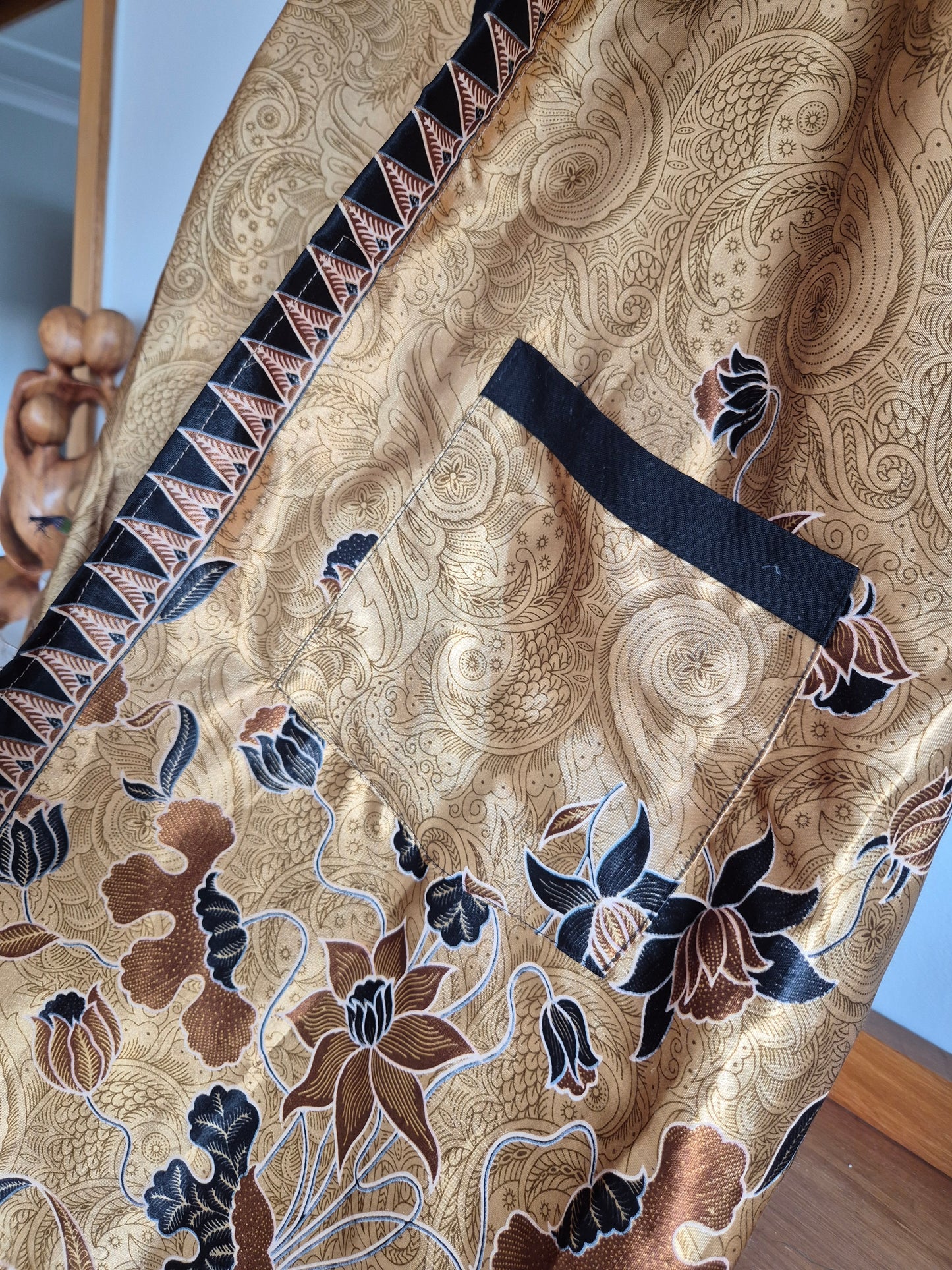 Adults S - Batik Kimono gold silk